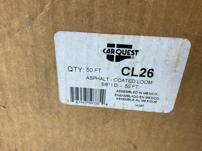 50 FEET Roll - Carquest CL26 Asphalt Coated Wire Conduit Loom 5/8'' ID