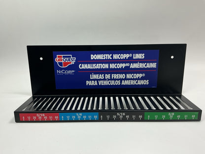 Wall Display, NiCopp Nickel/Copper Brake Line Domestic SAE Organizer Rack