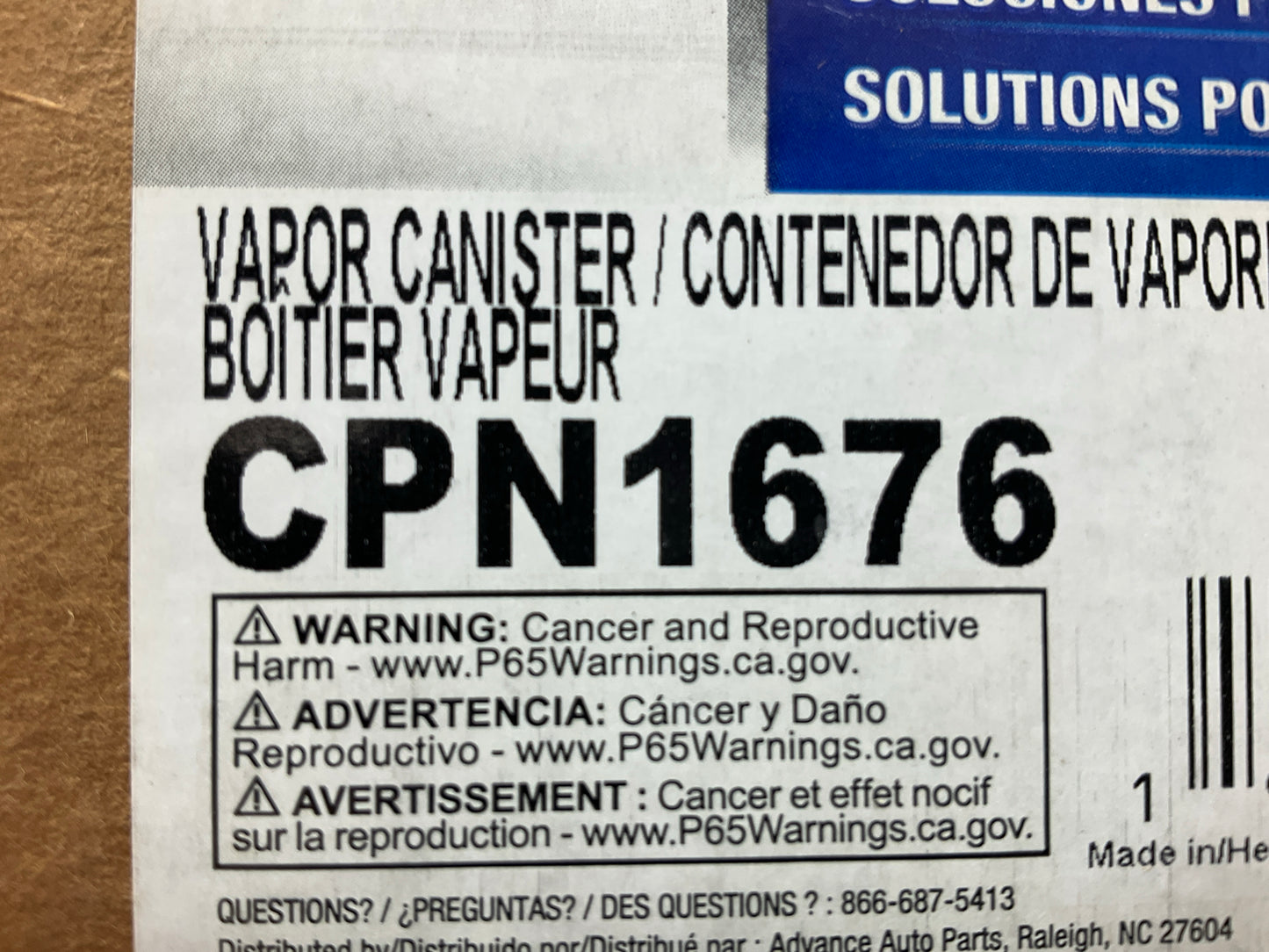 Carquest CPN1676 Charcoal Fuel Vapor Canister OEM GM 10378181 04-08 Chevy Malibu