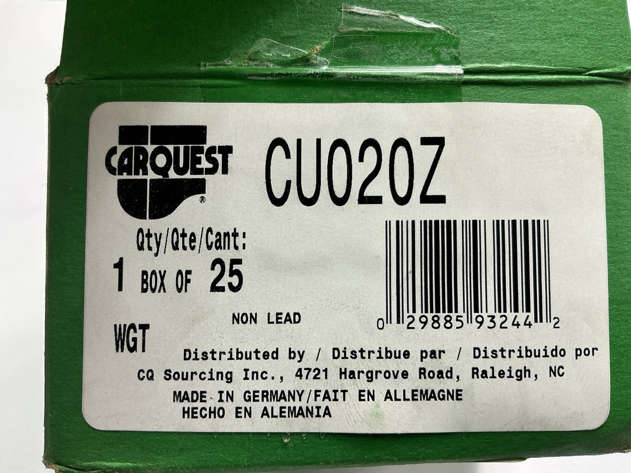 Carquest CU020Z Zinc Adhesive Wheel Weights 20 Grams, Standard Profile, 25 Pack