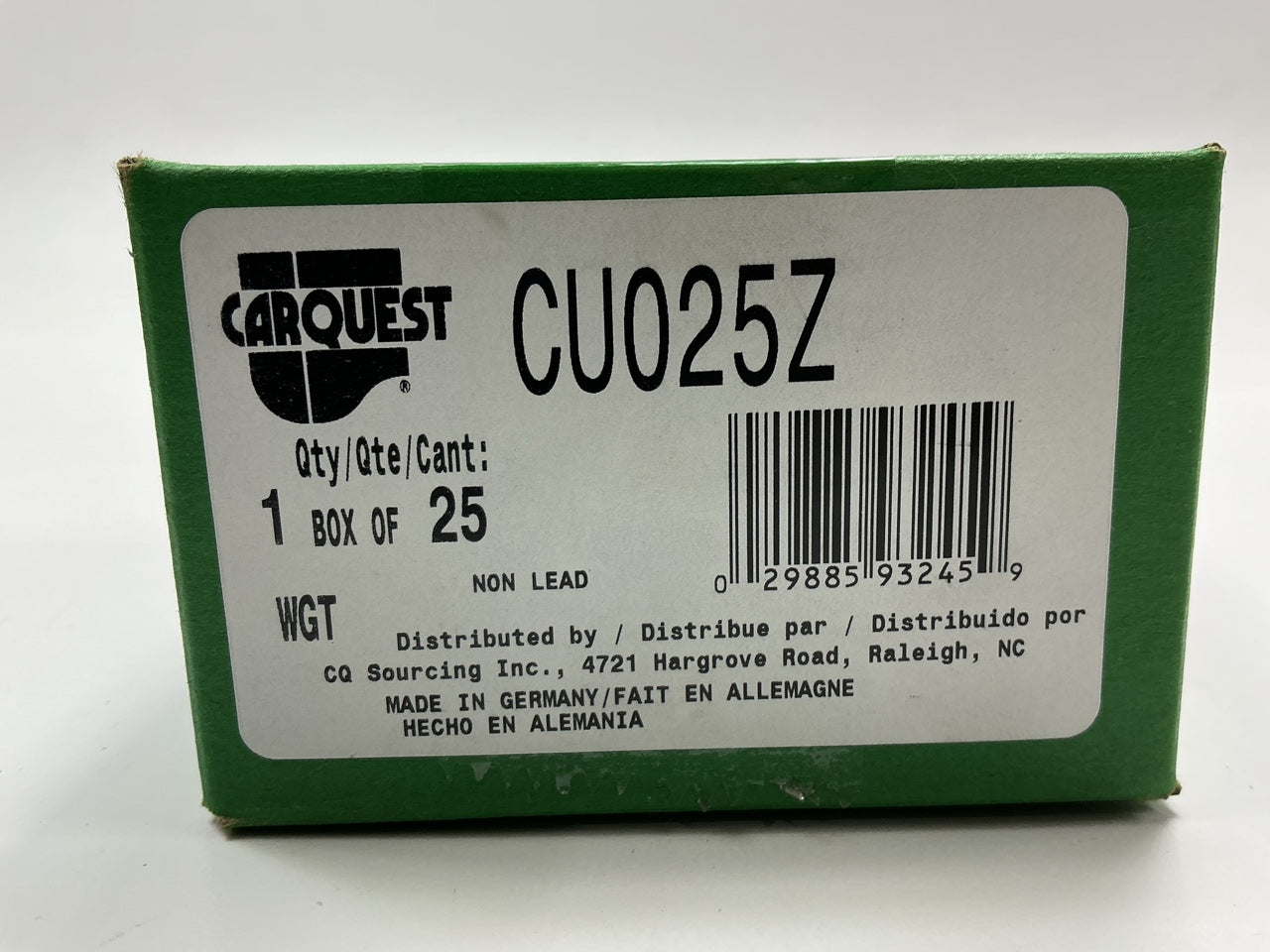 Carquest CU025Z Zinc Adhesive Wheel Weights 25 Grams, Standard Profile 25 / Pack