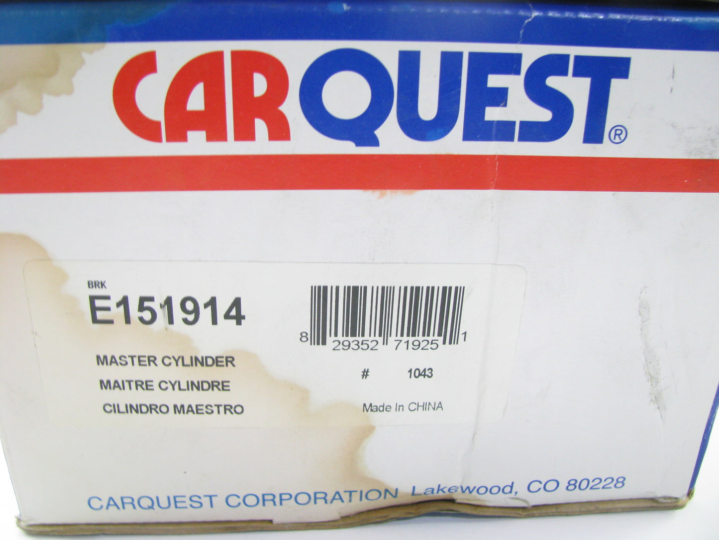 Carquest E151914 Brake Master Cylinder