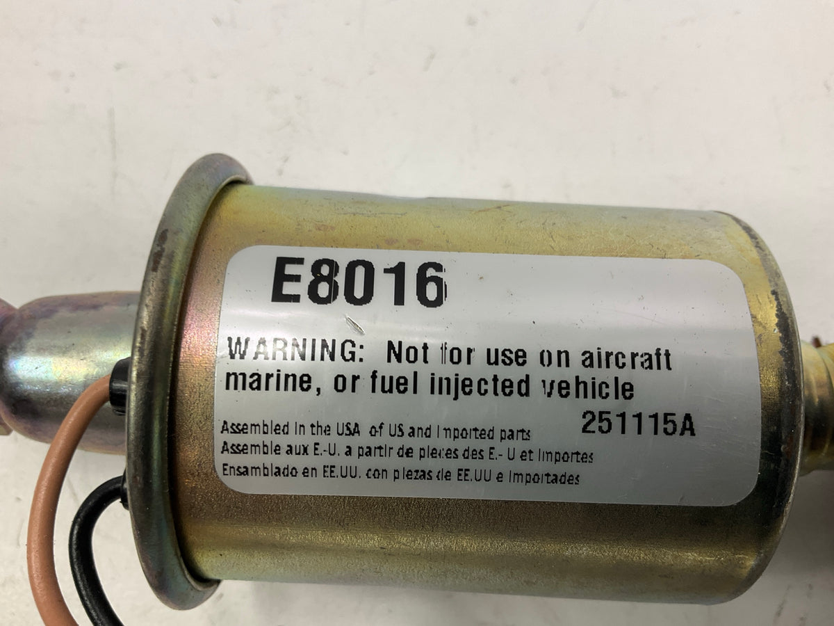 Carquest E8016S Universal Electric Fuel Pump 12 VDC 4-5 Psi 30-48 Gph