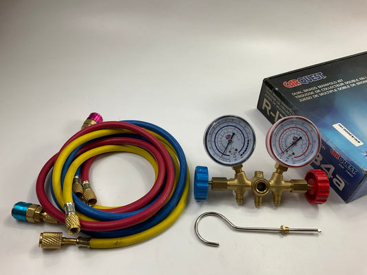 Carquest EQP7400 Brass Manifold Kit W/ 60'' Hoses For 134a Freon