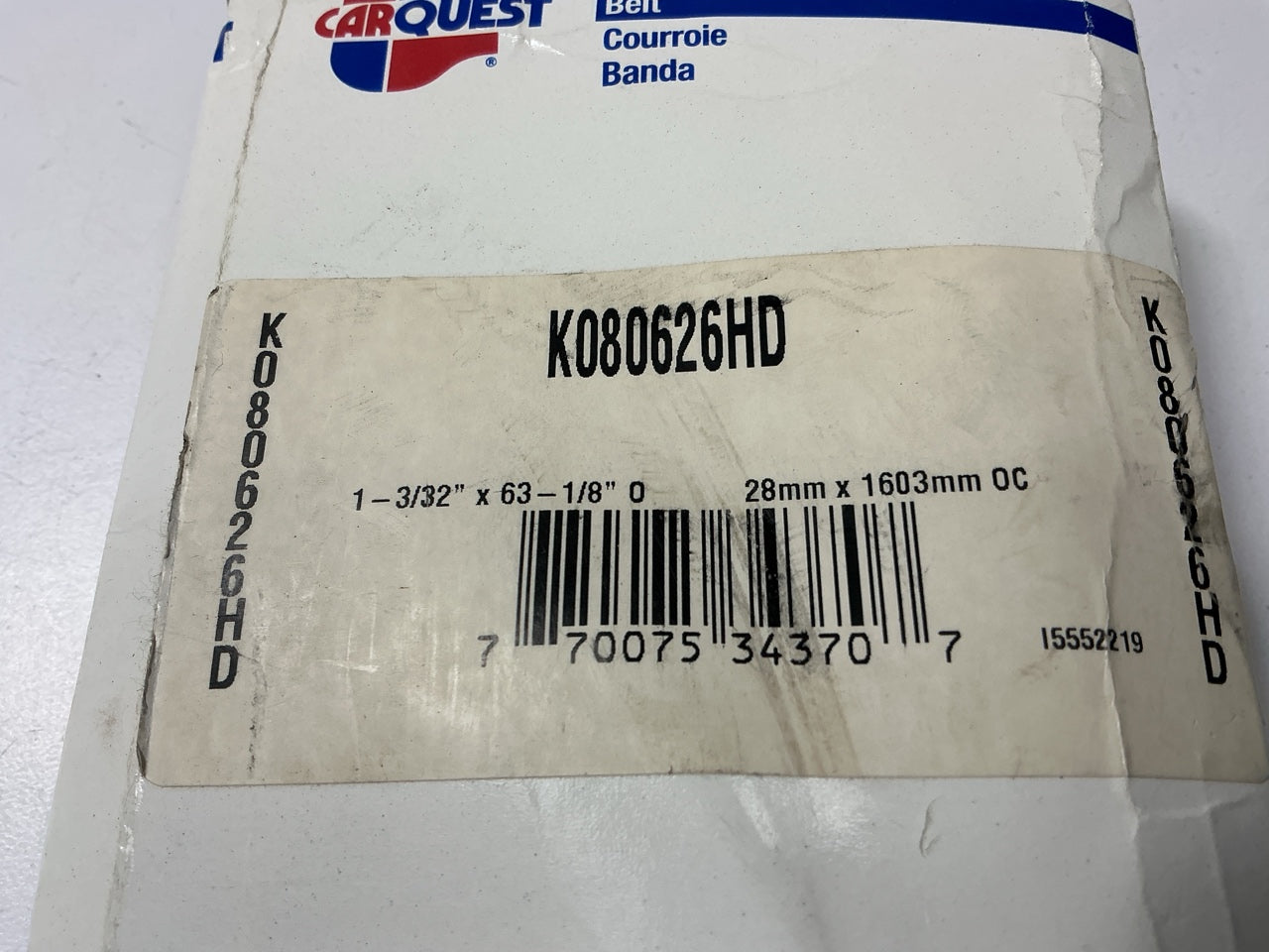 Carquest (Made By Gates) K080626HD Belt For 1984-1987 Perterbuilt 10.0L Diesel