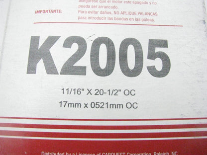 Carquest K2005 Serpentine Belt - 0.69'' X 20.736'' - 5 Ribs