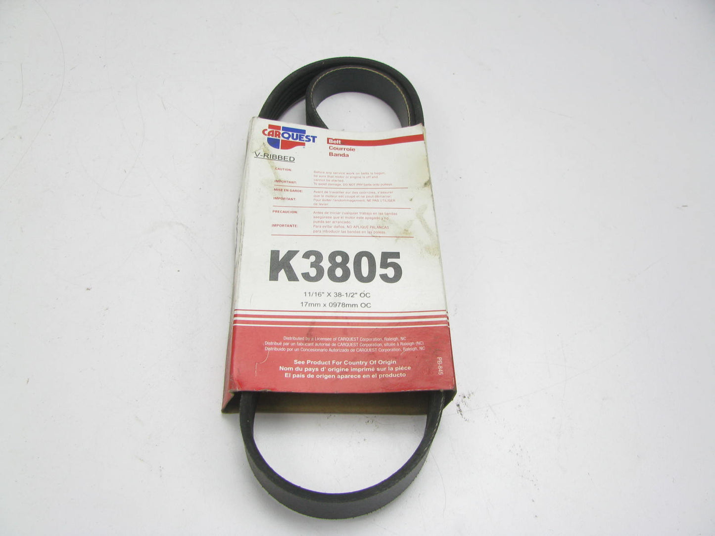 Carquest K3805 Serpentine Belt - 0.69'' X 38.00'' - 4 Ribs