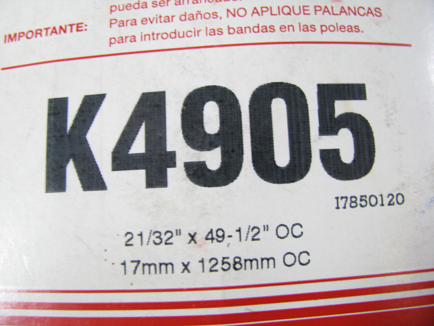 Carquest K4905 Serpentine Belt - 0.69'' X 48.97'' - 5 Ribs