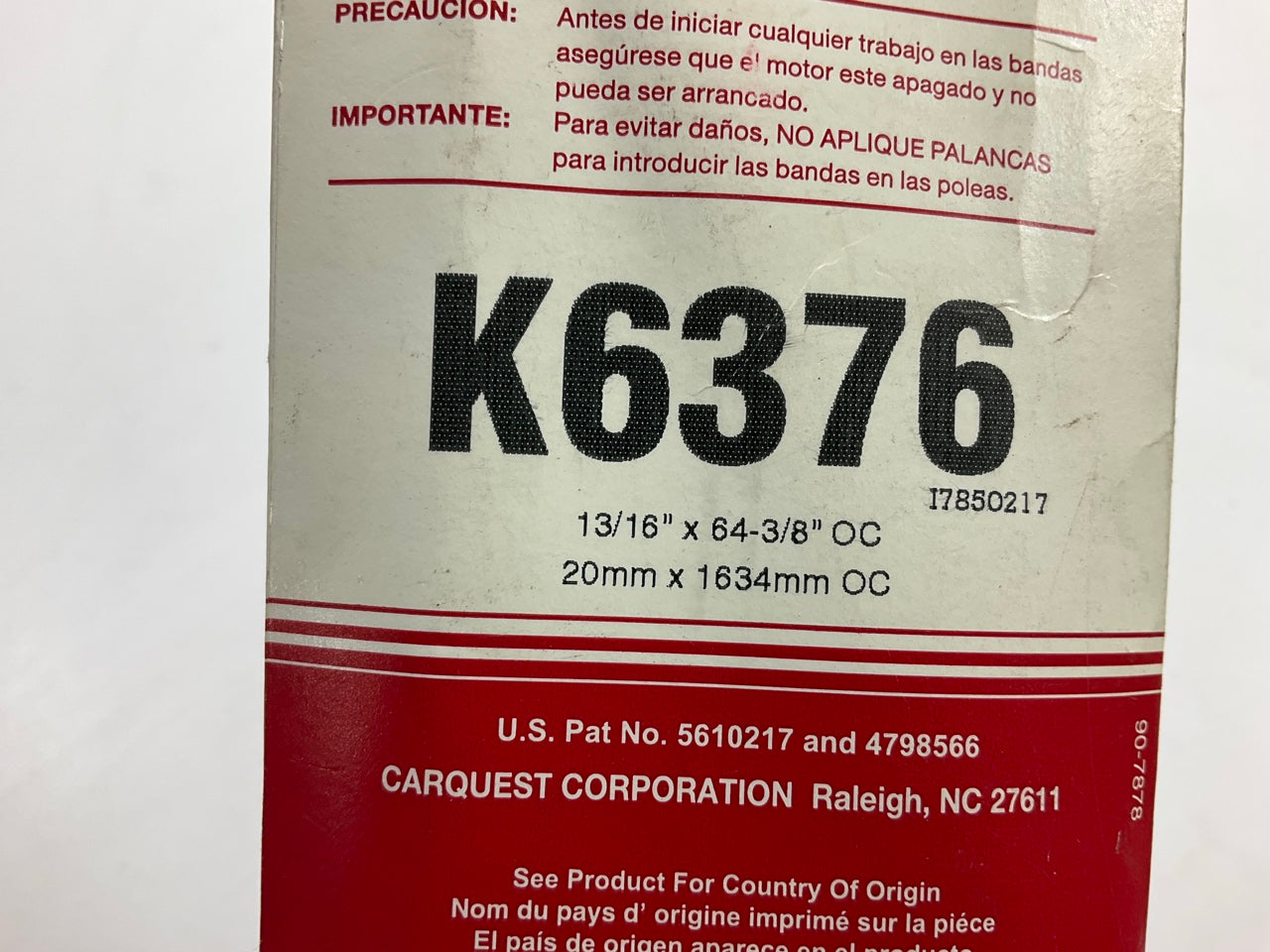 Carquest K6376 Serpentine Belt