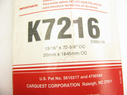 Carquest K7216 Serpentine Belt - 0.84'' X 72.632'' - 6 Ribs