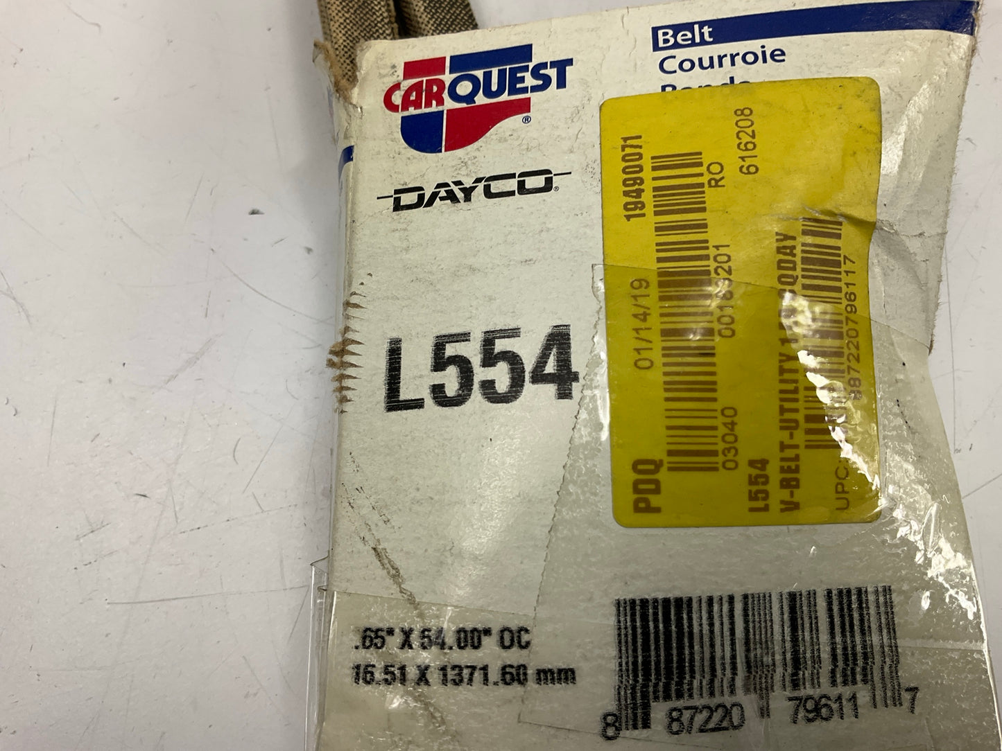 Carquest L554 Lawn & Garden Power Equipment Drive Belt - 5/8'' X 54''