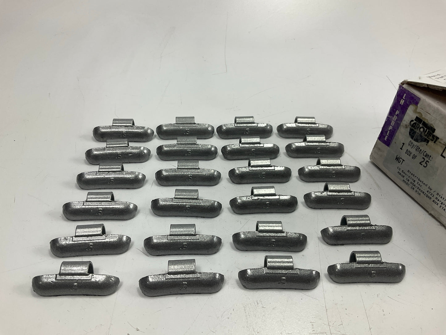 (24) Carquest LH050 LH-Series Lead Clip-On Wheel Weights, 0.50 Oz