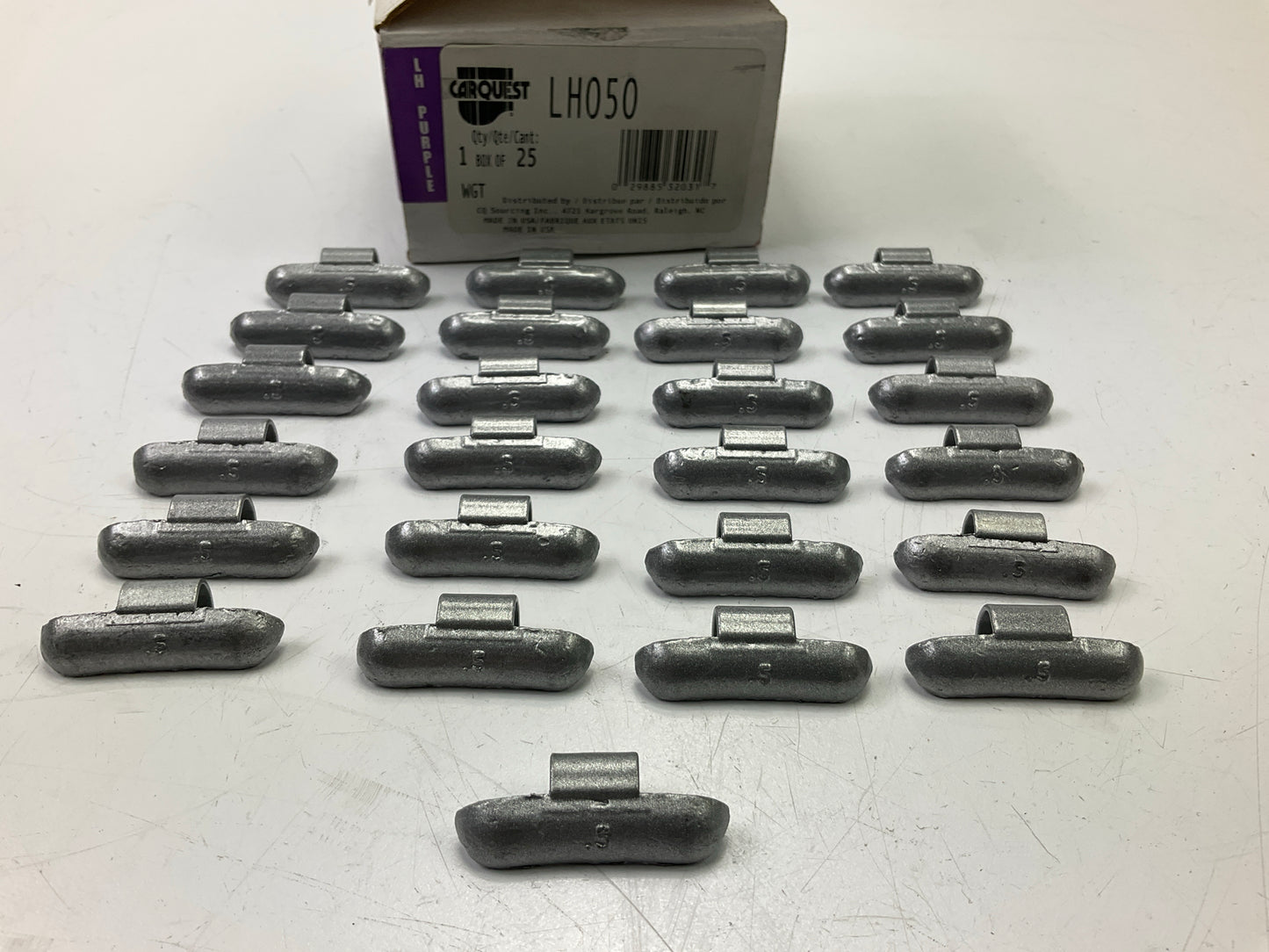 (25) Carquest LH050 LH-Series Lead Clip-On Wheel Weights, 0.50 Oz