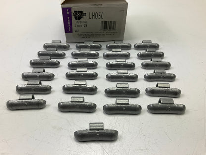 (25) Carquest LH050 LH-Series Lead Clip-On Wheel Weights, 0.50 Oz