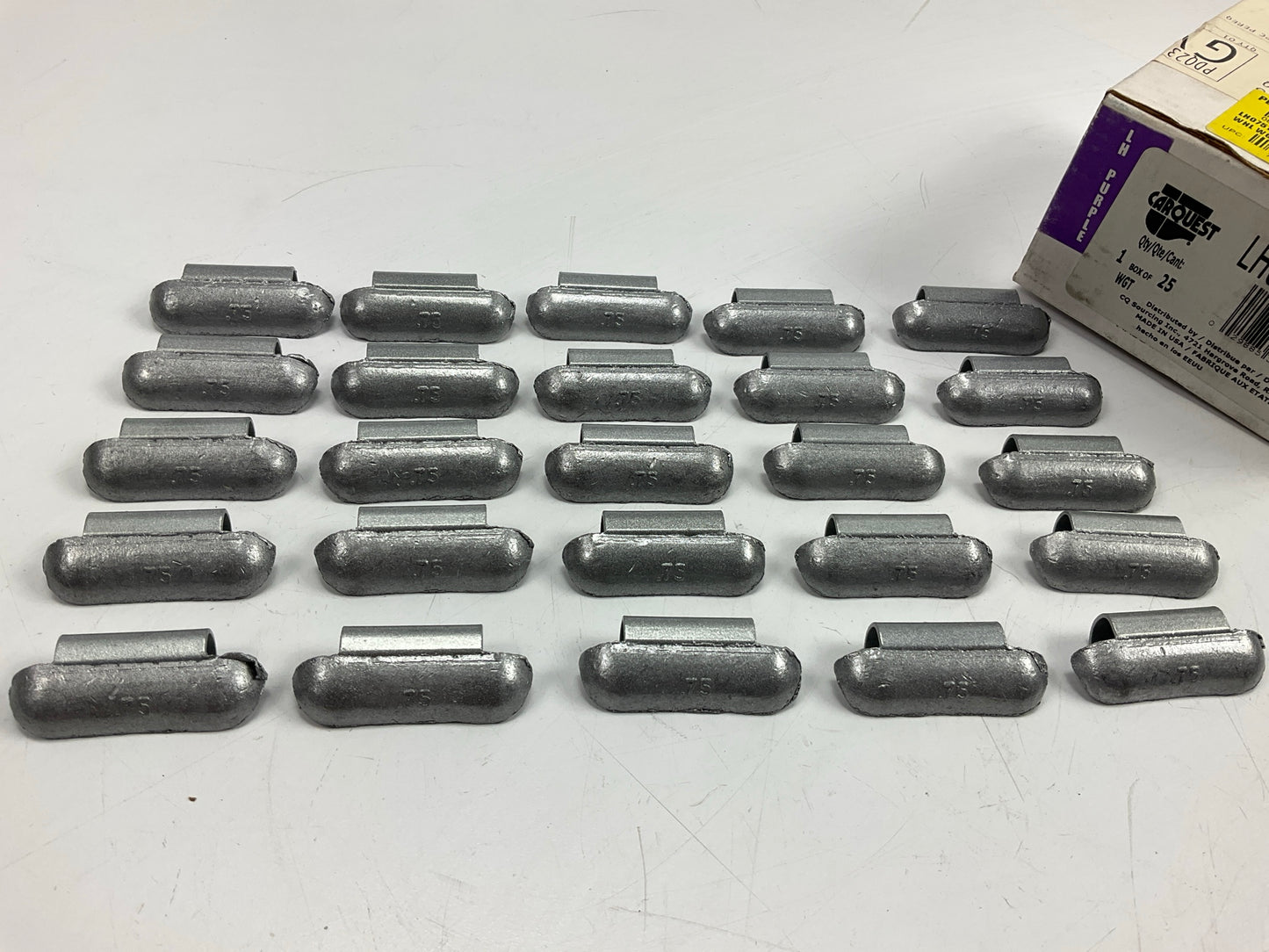 (25) Carquest LH075 LH-Series Lead Clip-On Wheel Weights, 0.75 Oz