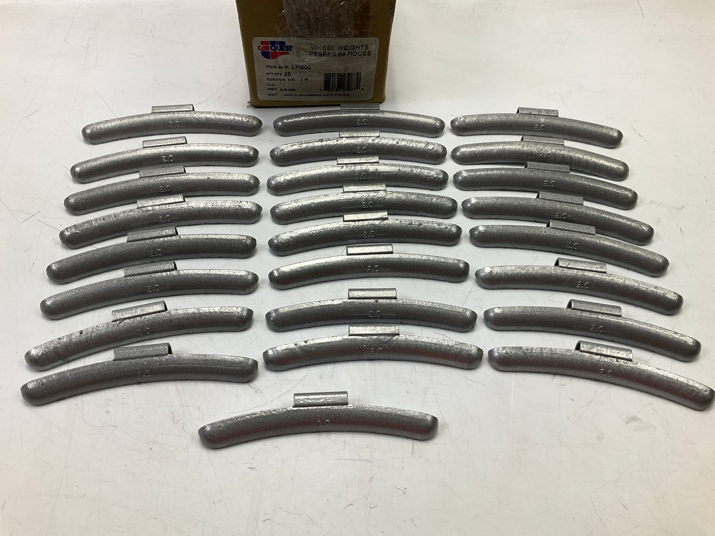 Carquest LH200 2 Oz / 55 Grams Lead Wheel Weights - Pack Of (25)