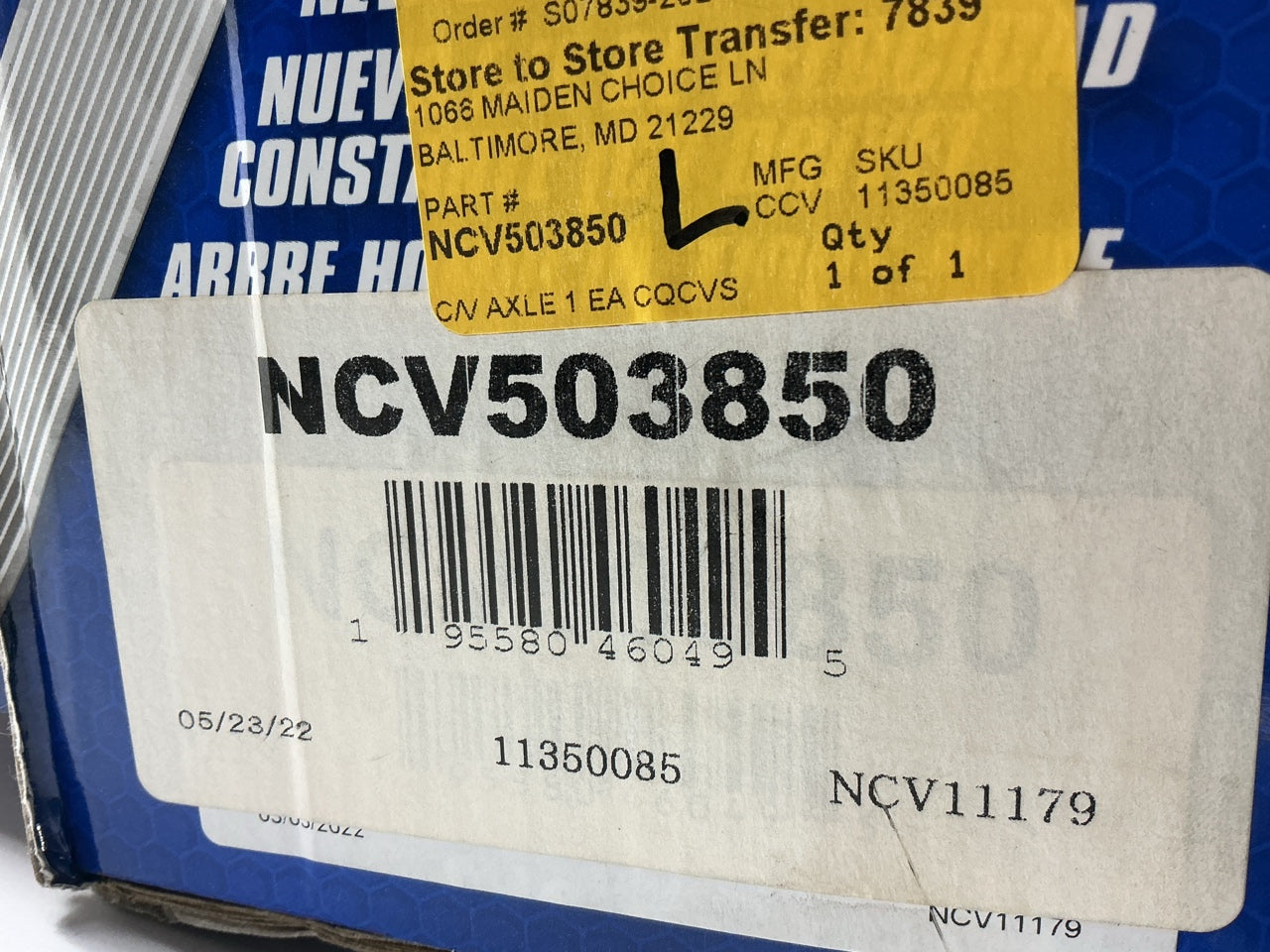 NEW Carquest NCV503850 Front Right CV Axle