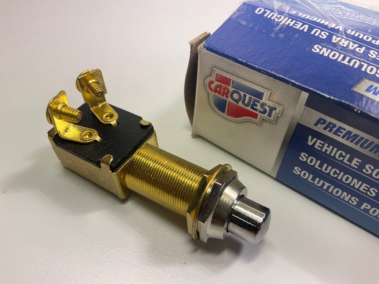 Carquest PBA1018 Universal Push Button Switch, Two Terminal, 15 Amp @ 12 Volt