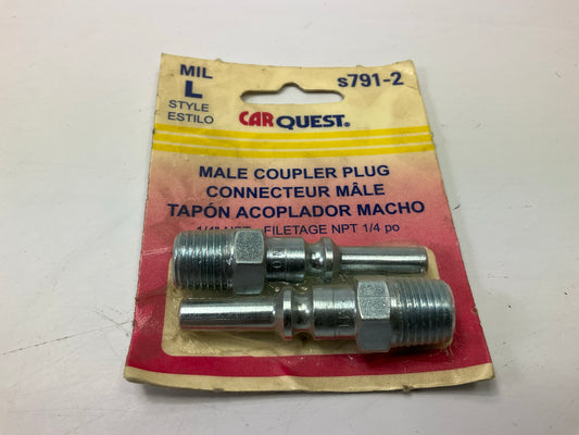 Carquest By Milton S791 1/4'' L-Style Male Plug, 2 / Pack