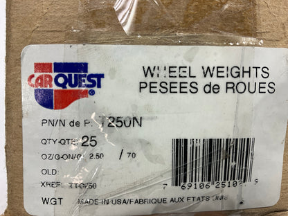 Carquest T250N 3oz Coated Lead Wheel Weight 3.00 Oz - Box Of 25