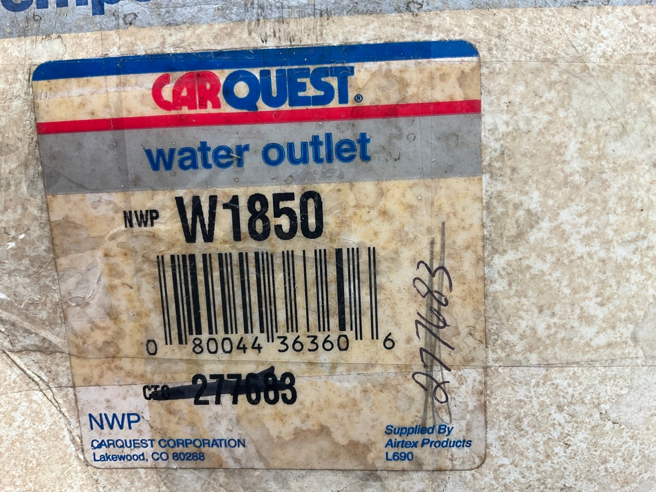 Carquest W1850 Engine Coolant Water Outlet