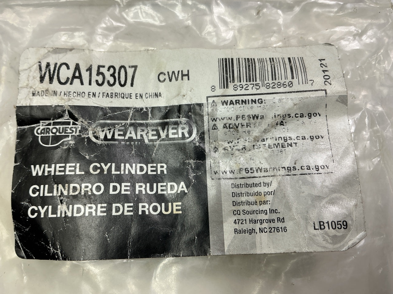 Carquest WCA15307 Rear Lower / Upper Drum Brake Wheel Cylinder - MISSING WASHERS