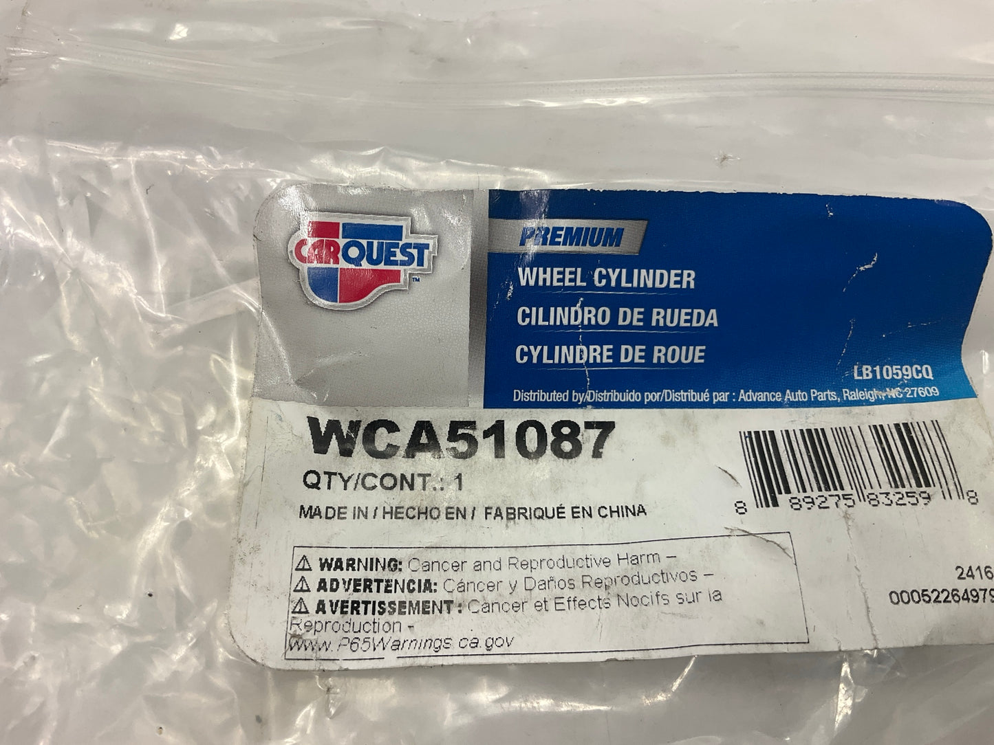 Carquest WCA51087 Front Right Drum Brake Wheel Cylinder
