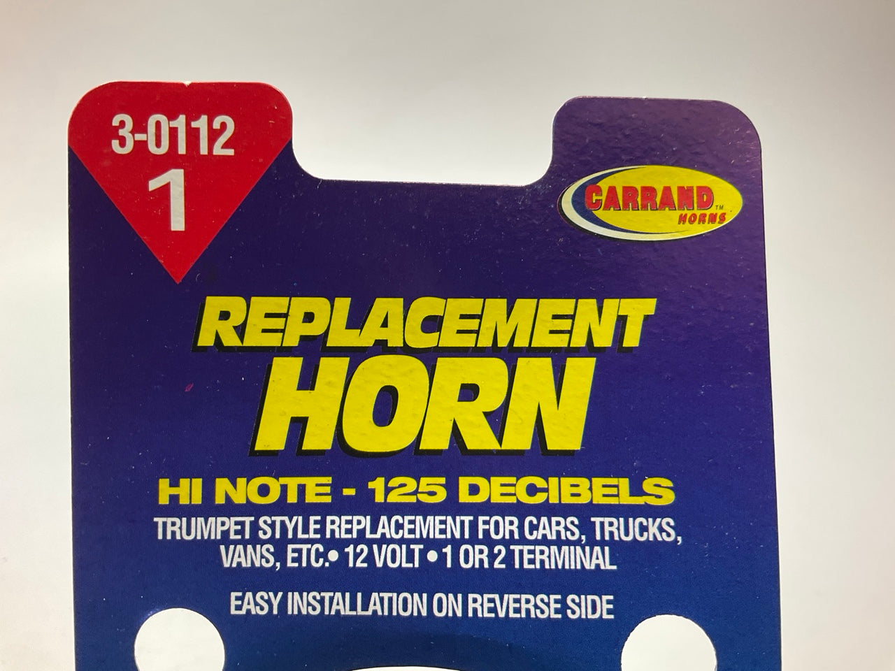 Carrand 3-0112 Replacement 12V Horn - Hi Note - 125 Decibels