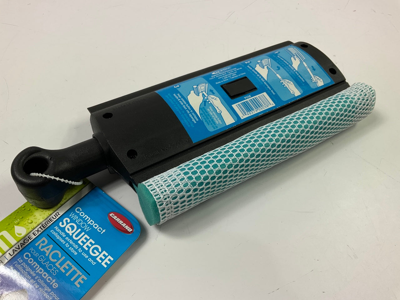 Carrand 9038 8'' Folding Compact Squeegee For Windows Extends To 15''