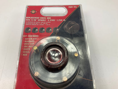 Carry-On Trailer 155 5-Bolt Hub W/ 1-1/16-In Bearings - 1250 Lbs, 1-1/16 Spindle