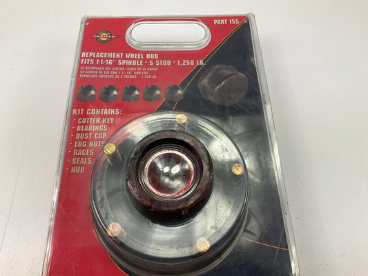 Carry-On Trailer 155 5-Bolt Hub W/ 1-1/16-In Bearings - 1250 Lbs, 1-1/16 Spindle