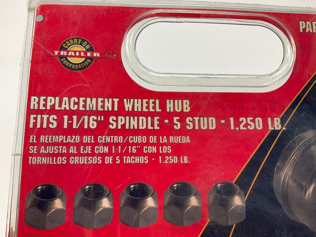 Carry-On Trailer 155 5-Bolt Hub W/ 1-1/16-In Bearings - 1250 Lbs, 1-1/16 Spindle