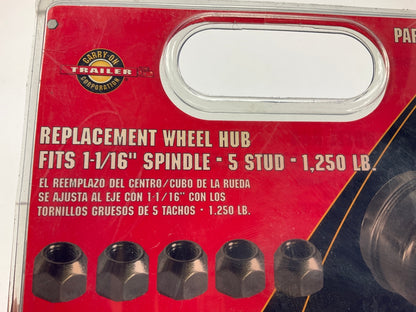 Carry-On Trailer 155 5-Bolt Hub W/ 1-1/16-In Bearings - 1250 Lbs, 1-1/16 Spindle