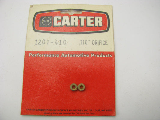 Genuine Carter 120P-410 AFB Carburetor Metering Jets - .110 Orifice Size
