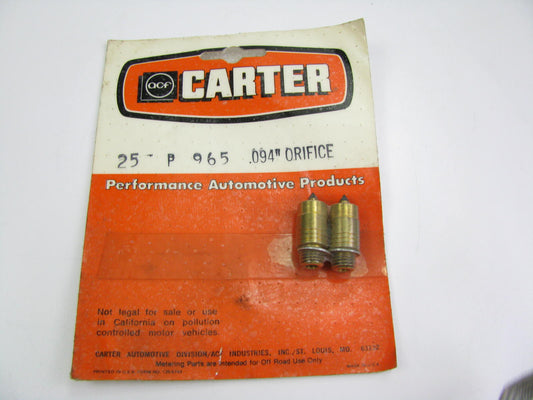 Carter 25P-965 Carburetor Needle & Seat .094'' ORIFICE - AFB AVS WCFB WCD WGD