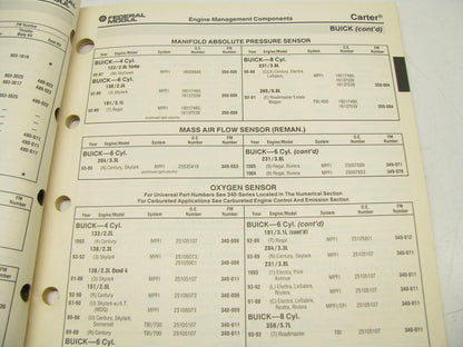 Carter 3882S Engine Management Fuel Injection Parts Catalog 95 With Applications