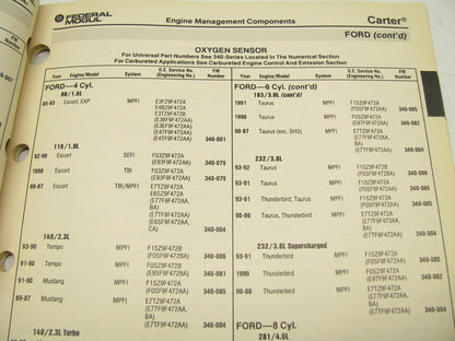 Carter 3882S Engine Management Fuel Injection Parts Catalog 95 With Applications