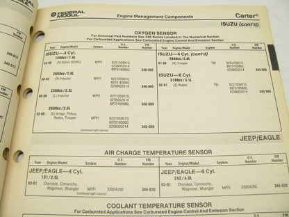 Carter 3882S Engine Management Fuel Injection Parts Catalog 95 With Applications