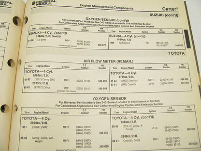 Carter 3882S Engine Management Fuel Injection Parts Catalog 95 With Applications