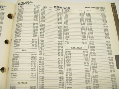 Carter 3882S Engine Management Fuel Injection Parts Catalog 95 With Applications