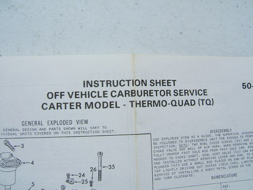 Carter 902-299B Carburetor Rebuild Kit - Carter Thermo-quad TQ