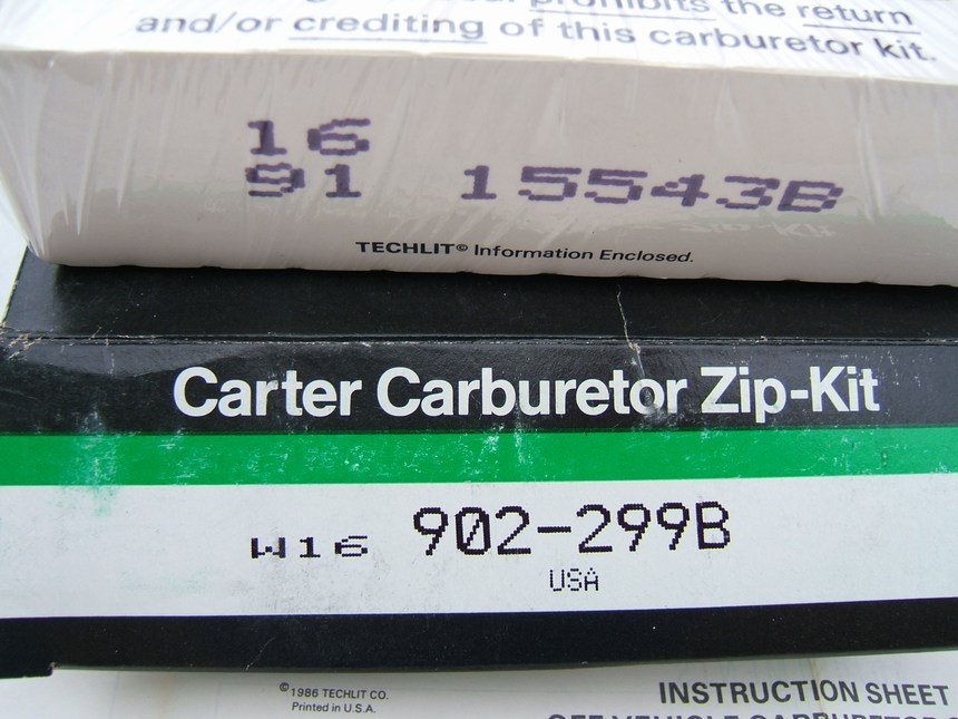 Carter 902-299B Carburetor Rebuild Kit - Carter Thermo-quad TQ