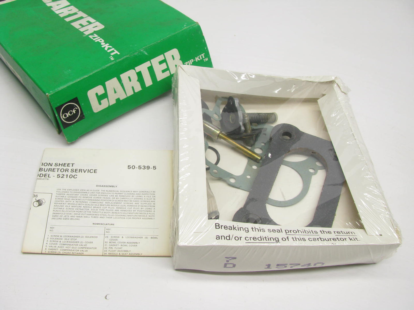 Carter Carburetor Rebuild Kit 1979 Chevrolet Chevette 1.6L For Holley 2-BBL