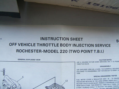 Carter 903-1002 Throttle Body TBI Repair Seal Kit For  Rochester TBI 220 5526D