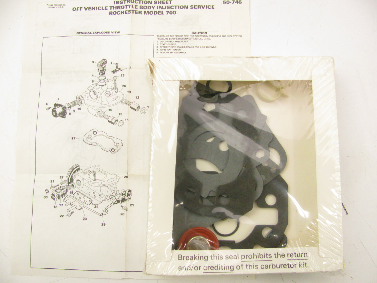 Carter 903-1028 Fuel Injection Throttle Body Repair Rebuild Kit - Rochester 700