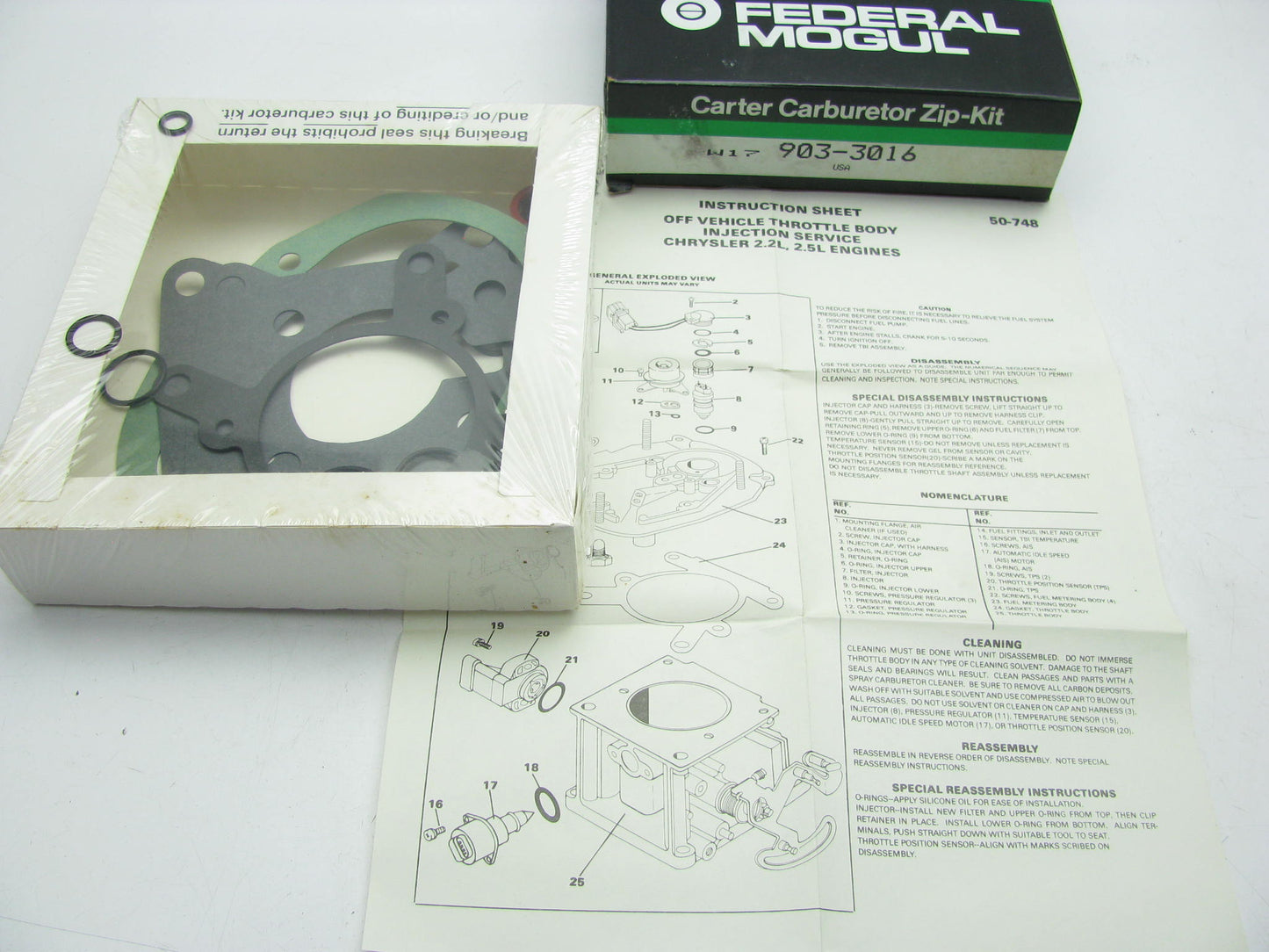 Carter 903-3016 TBI Gasket Rebuild Kit