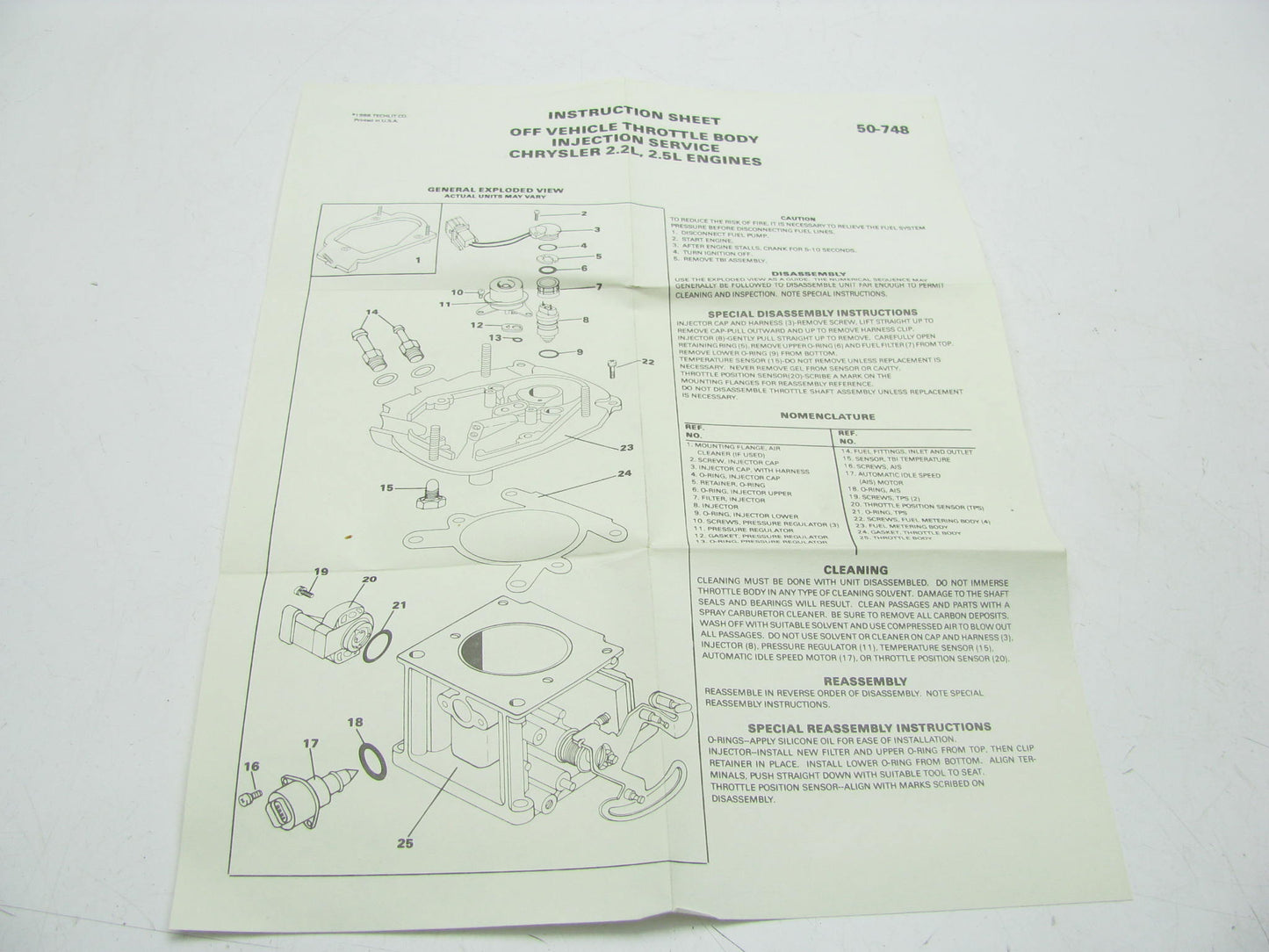 Carter 903-3016 TBI Gasket Rebuild Kit