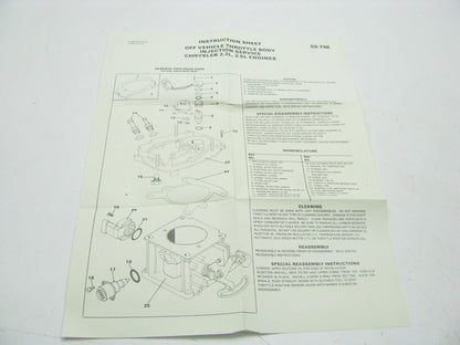 Carter 903-3016 TBI Gasket Rebuild Kit
