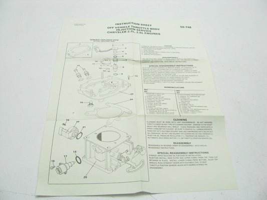 Carter 903-3016 TBI Gasket Rebuild Kit