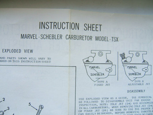 Carter 906-509 Marvel Schebler TSX Industrial Carburetor Rebuild Kit (778-509)